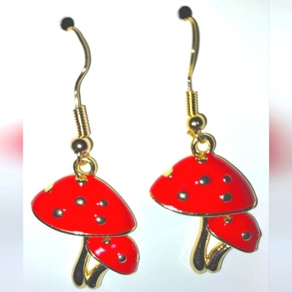 Super cute mushroom dangle earrings - Picture 3 of 6